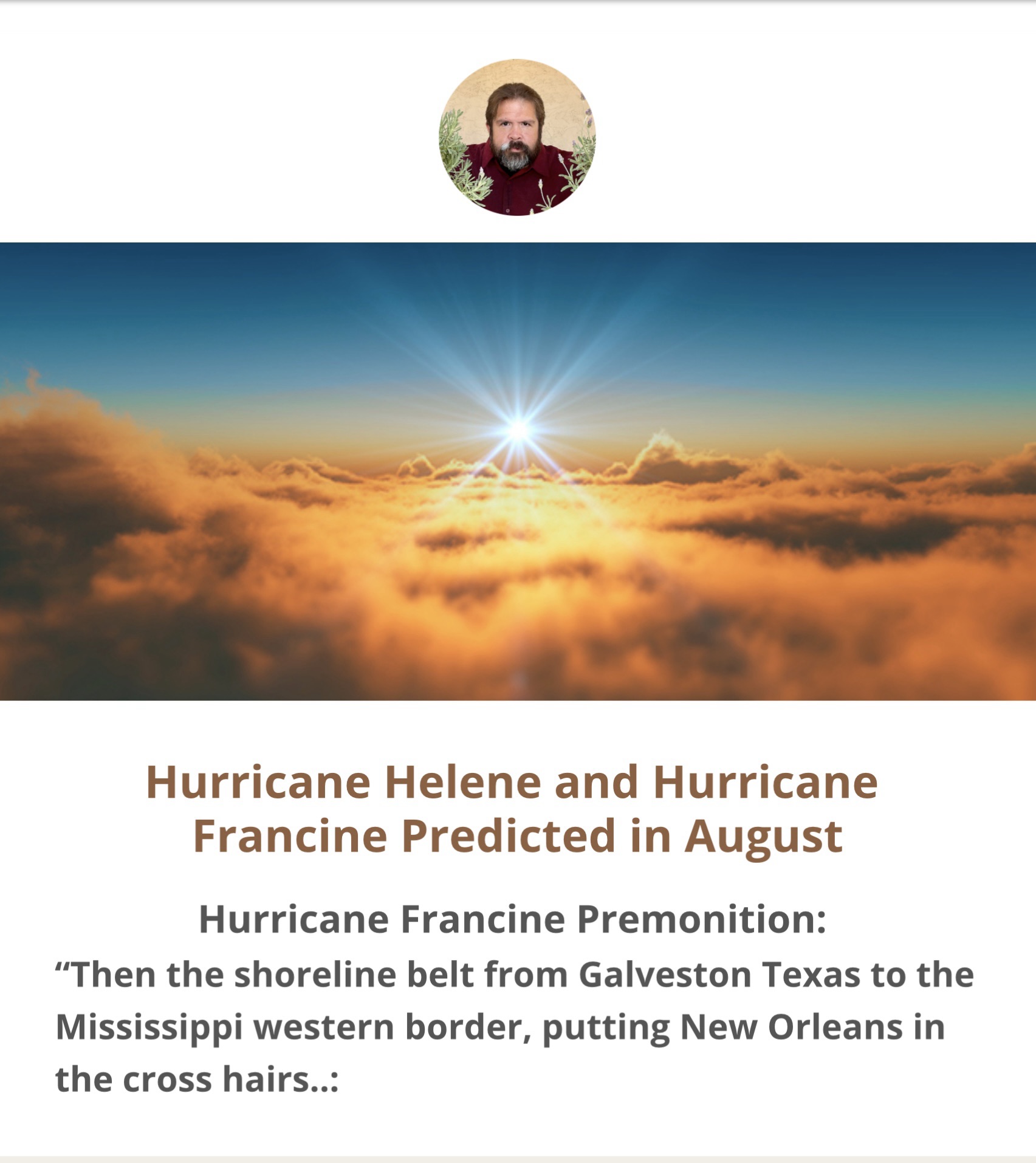 Hurricane Helene Coming
