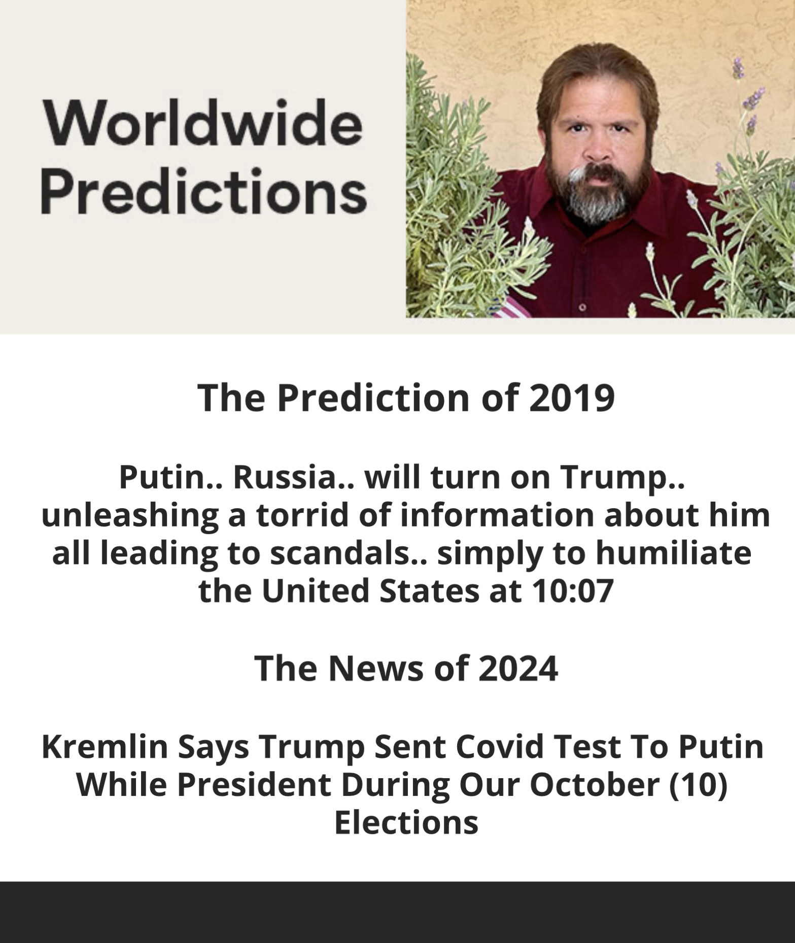 Kremlin Refutes Trump Denial on Sending Putin COVID Tests and The Dragon Rises