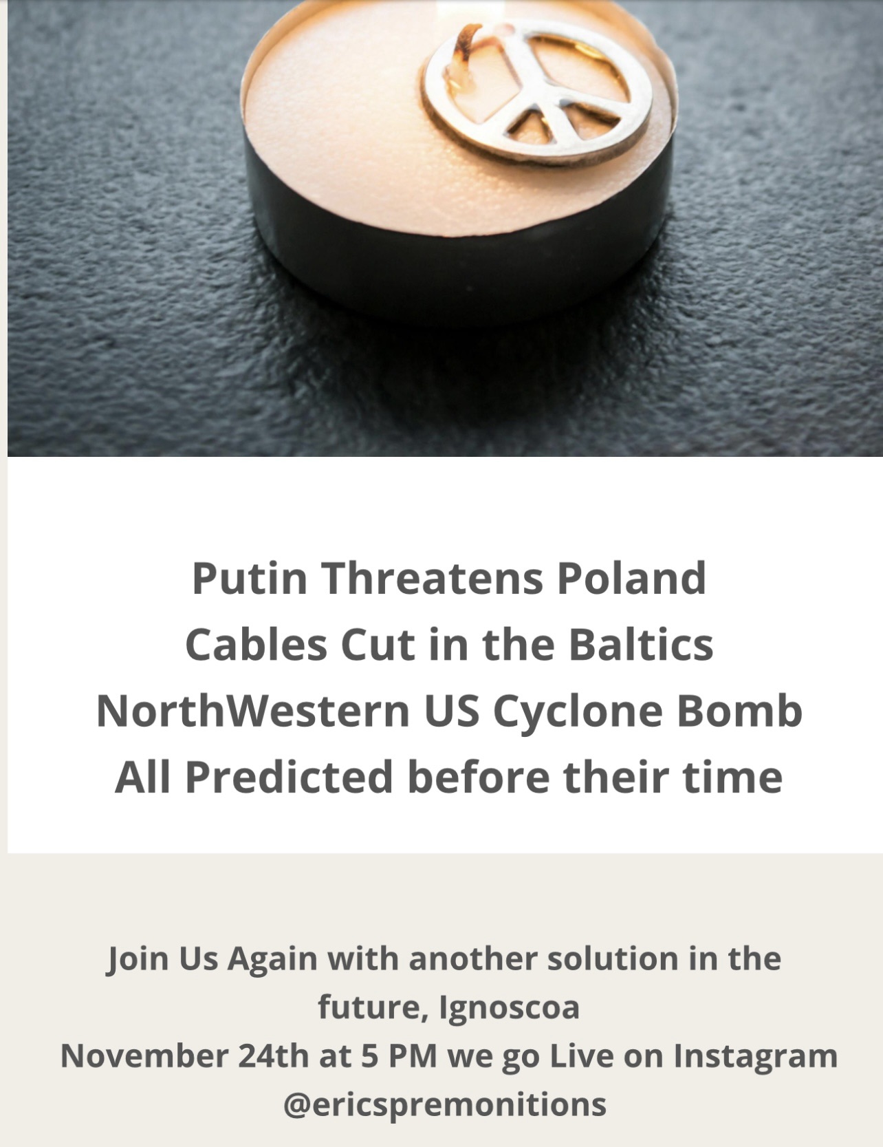 Russia Threatens Poland, Bomb Cyclone in North West and Baltic Pipelines all Predicted Before Their Time